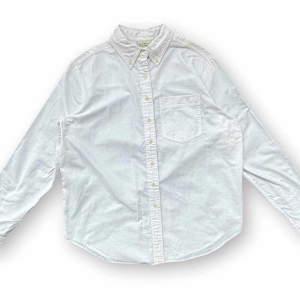 Vintage Classic Elements Boys White Button-Down Oxford Shirt